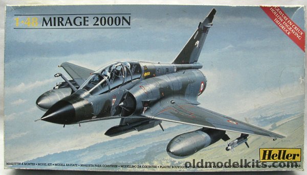 Heller 1/48 Mirage 2000N Two-Seat Attack Aircraft - 2/3 Lafayette - Luxeuil 1991 or 1/4 'Dauphine' - Luxeuil 1991, 80424 plastic model kit